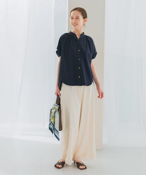 URBAN RESEARCH ROSSO WOMEN（アーバンリサーチ　ロッソ）の「汗染防止デザインカットブラウス（シャツ/ブラウス・レディース・オフホワイト/ミント/ネイビー/ベージュ・FREE）」の14枚目の写真