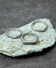 GILD ギルド / Warp top & curved top atypical set ring シルバー925エイティピカルセットリング / G251-RI05