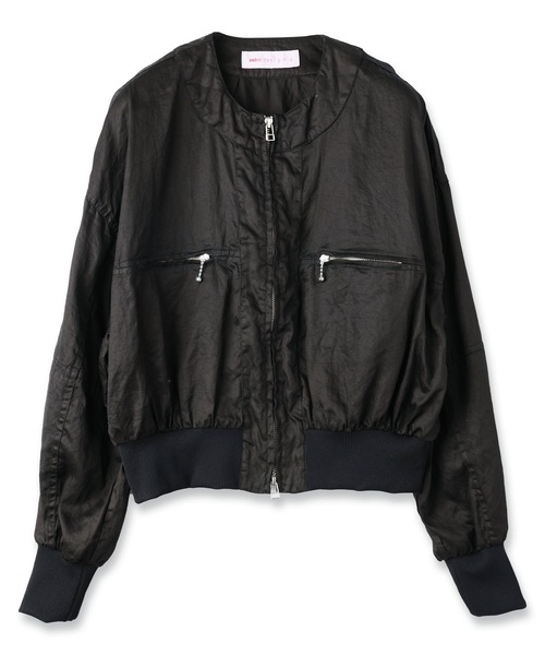 mintdesigns(ミントデザインズ)の「CRASH SATIN SHORT BLOUSON(ブルゾン・レディース・ブラック/ミント・ONESIZE)」の9枚目の写真