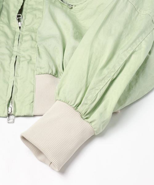 mintdesigns(ミントデザインズ)の「CRASH SATIN SHORT BLOUSON(ブルゾン・レディース・ブラック/ミント・ONESIZE)」の14枚目の写真