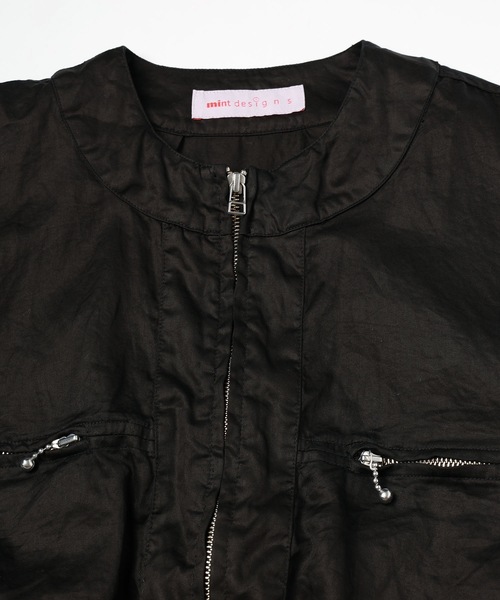mintdesigns(ミントデザインズ)の「CRASH SATIN SHORT BLOUSON(ブルゾン・レディース・ブラック/ミント・ONESIZE)」の15枚目の写真