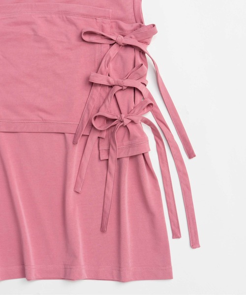MAISON SPECIAL(メゾンスペシャル)の「Ribbon Bare Sleeveless TEE/リボンベアノースリーブTEE■セットアップ対応■(Tシャツ/カットソー・レディース・ホワイト/チャコールグレー/ピンク・FREE)」の17枚目の写真
