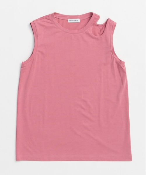 MAISON SPECIAL(メゾンスペシャル)の「Ribbon Bare Sleeveless TEE/リボンベアノースリーブTEE■セットアップ対応■(Tシャツ/カットソー・レディース・ホワイト/チャコールグレー/ピンク・FREE)」の18枚目の写真
