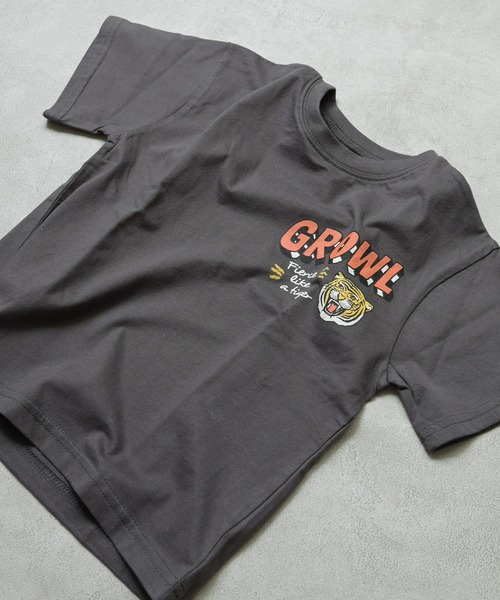 Life Support Products（ライフサポートプロダクツ）の「【プチプラ】プリントS/S tee（Tシャツ/カットソー・キッズ・レッド/オフホワイト/杢グレー/エメラルド/カーキ/ピンク/ベージュ/マスタード/ネイビー/チャコール・110/100/95/90/80/150/140/130/120）」の3枚目の写真