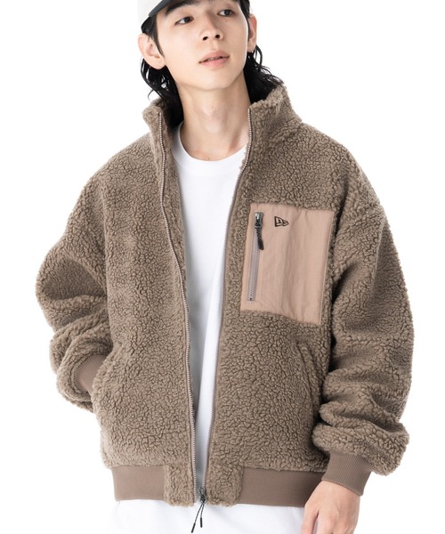 NEW ERA（ニューエラ）の「ニューエラ ブルゾン ボア ボックスロゴ（ブルゾン・メンズ・ブラウン/ブラック・XXL/XL/L/M/S）」の2枚目の写真