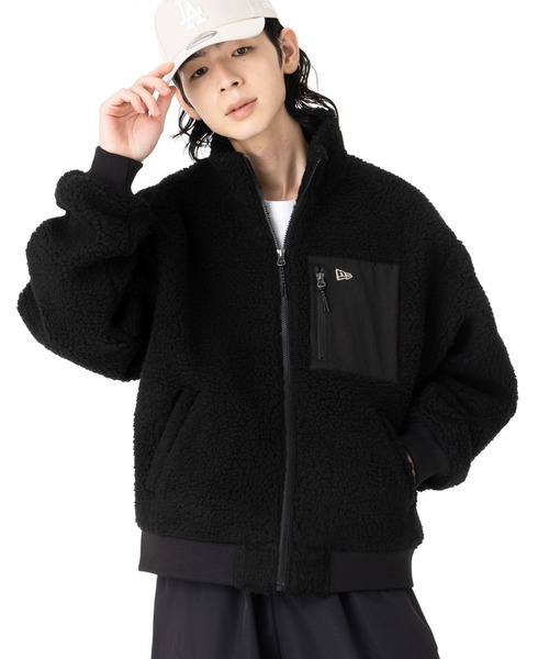 NEW ERA（ニューエラ）の「ニューエラ ブルゾン ボア ボックスロゴ（ブルゾン・メンズ・ブラウン/ブラック・XXL/XL/L/M/S）」の3枚目の写真