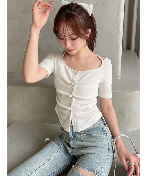 RESEXXY(リゼクシー)の「レースリボンバレッタ(バレッタ/ヘアクリップ・レディース・ホワイト/ブラック・FREE)」の6枚目の写真