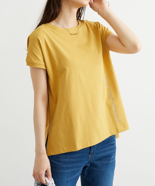 BELLUNA PLUS(ベルーナ)の「ラメプリント縦ロゴゆったりプルオーバー(Tシャツ/カットソー・レディース・ブラック/イエロー・MEDIUM/LARGE/X-LARGE)」の8枚目の写真
