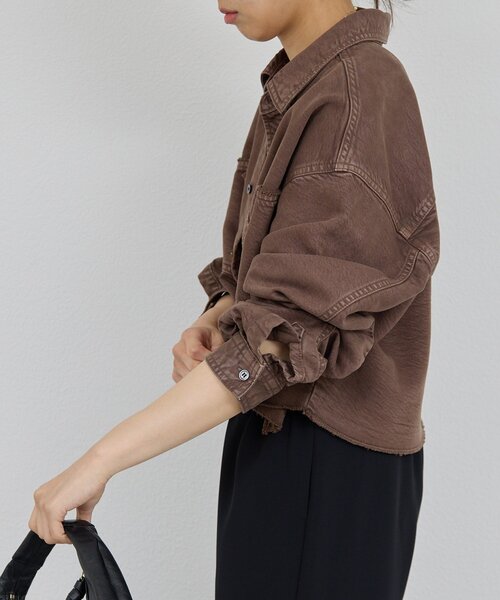 GALLARDAGALANTE（ガリャルダガランテ）の「【セットアップ対応】リヨセルショートシャツ（シャツ/ブラウス・レディース・ブラウン/ベージュ/オリーブ/アイボリー・FREE）」の6枚目の写真