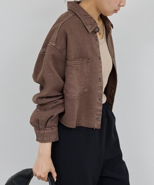 GALLARDAGALANTE（ガリャルダガランテ）の「【セットアップ対応】リヨセルショートシャツ（シャツ/ブラウス・レディース・ブラウン/ベージュ/オリーブ/アイボリー・FREE）」の7枚目の写真