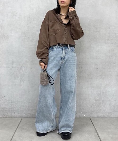 GALLARDAGALANTE（ガリャルダガランテ）の「【セットアップ対応】リヨセルショートシャツ（シャツ/ブラウス・レディース・ブラウン/ベージュ/オリーブ/アイボリー・FREE）」の13枚目の写真