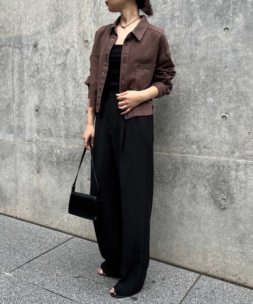 GALLARDAGALANTE（ガリャルダガランテ）の「【セットアップ対応】リヨセルショートシャツ（シャツ/ブラウス・レディース・ブラウン/ベージュ/オリーブ/アイボリー・FREE）」の14枚目の写真