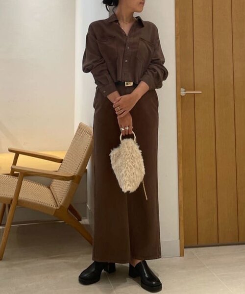 GALLARDAGALANTE（ガリャルダガランテ）の「【セットアップ対応】リヨセルショートシャツ（シャツ/ブラウス・レディース・ブラウン/ベージュ/オリーブ/アイボリー・FREE）」の15枚目の写真