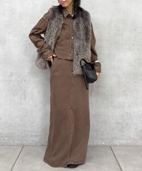 GALLARDAGALANTE（ガリャルダガランテ）の「【セットアップ対応】リヨセルショートシャツ（シャツ/ブラウス・レディース・ブラウン/ベージュ/オリーブ/アイボリー・FREE）」の16枚目の写真