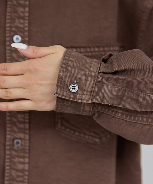 GALLARDAGALANTE（ガリャルダガランテ）の「【セットアップ対応】リヨセルショートシャツ（シャツ/ブラウス・レディース・ブラウン/ベージュ/オリーブ/アイボリー・FREE）」の22枚目の写真