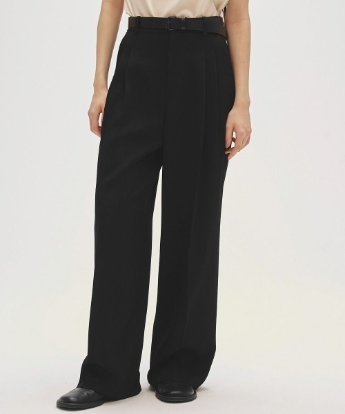 TODAYFUL（トゥデイフル）の「TODAYFUL Tuck Wide Trousers 12510706（スラックス・レディース・ブラック/グリーン/ブラウン・36/38）」の2枚目の写真