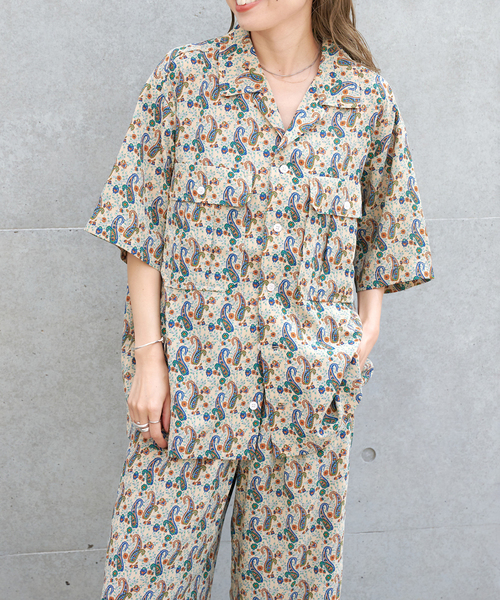 セール】ペイズリープリント WORK SHIRT セットアップ対応