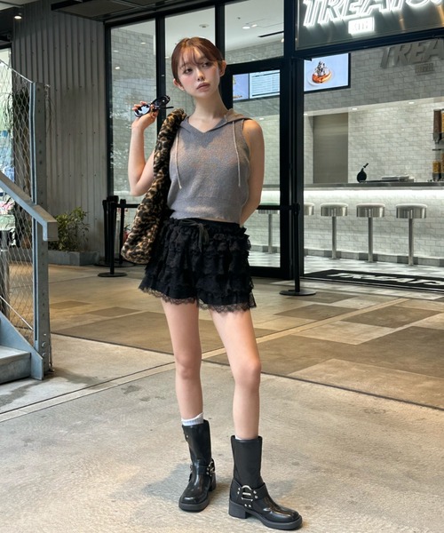 RAY CASSIN(レイカズン)の「スキッパーアメスリ胸刺繍フードニット(ニット/セーター・レディース・グレー/アイボリー/ブラック・FREE)」の15枚目の写真