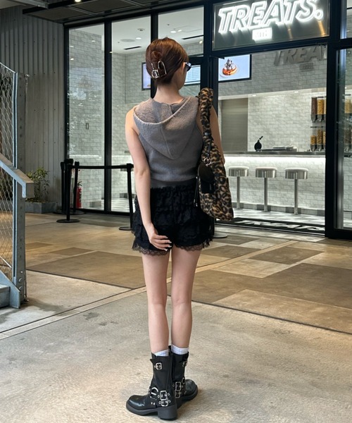 RAY CASSIN(レイカズン)の「スキッパーアメスリ胸刺繍フードニット(ニット/セーター・レディース・グレー/アイボリー/ブラック・FREE)」の16枚目の写真