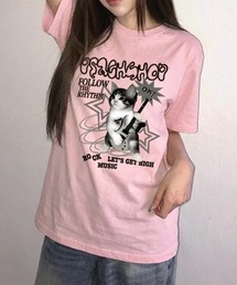 キャットロックゆったり半袖Tシャツ