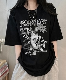 キャットロックゆったり半袖Tシャツ