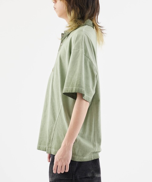 natiam スナップボタン　ポロシャツ セール】Snap Button Polo T-Shirt / スナップボタンポロシャツ