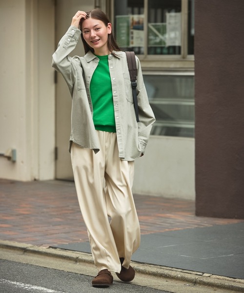 THE CRAFT CREW PRODUCTS（ザクラフトクループロダクツ）の「リネンタッチリラックス コクーンカーブ ワイドイージーパンツ【THE CRAFT CREW PRODUCTS】（その他パンツ・レディース・ブラウン/アイボリー/チャコールグレー/ブラック・L/M）」の6枚目の写真