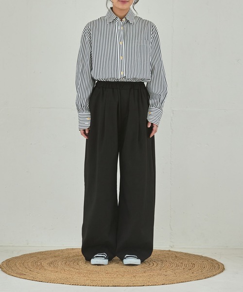 THE CRAFT CREW PRODUCTS（ザクラフトクループロダクツ）の「リネンタッチリラックス コクーンカーブ ワイドイージーパンツ【THE CRAFT CREW PRODUCTS】（その他パンツ・レディース・ブラウン/アイボリー/チャコールグレー/ブラック・L/M）」の12枚目の写真