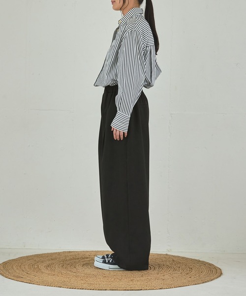 THE CRAFT CREW PRODUCTS（ザクラフトクループロダクツ）の「リネンタッチリラックス コクーンカーブ ワイドイージーパンツ【THE CRAFT CREW PRODUCTS】（その他パンツ・レディース・ブラウン/アイボリー/チャコールグレー/ブラック・L/M）」の13枚目の写真