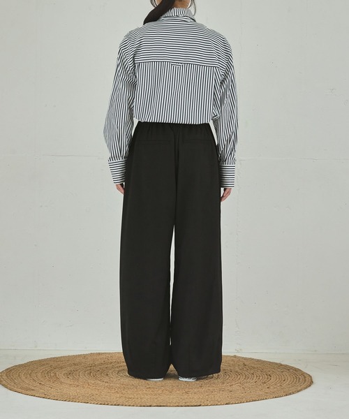 THE CRAFT CREW PRODUCTS（ザクラフトクループロダクツ）の「リネンタッチリラックス コクーンカーブ ワイドイージーパンツ【THE CRAFT CREW PRODUCTS】（その他パンツ・レディース・ブラウン/アイボリー/チャコールグレー/ブラック・L/M）」の14枚目の写真