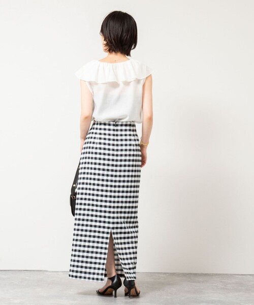 NOLLEY’S Sophi（ノーリーズソフィ）の「シアーラッフルノースリーブブラウス（シャツ/ブラウス・レディース・ブラック/オフホワイト/サックスブルー・38/36）」の22枚目の写真