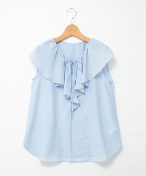 NOLLEY’S Sophi（ノーリーズソフィ）の「シアーラッフルノースリーブブラウス（シャツ/ブラウス・レディース・ブラック/オフホワイト/サックスブルー・38/36）」の17枚目の写真