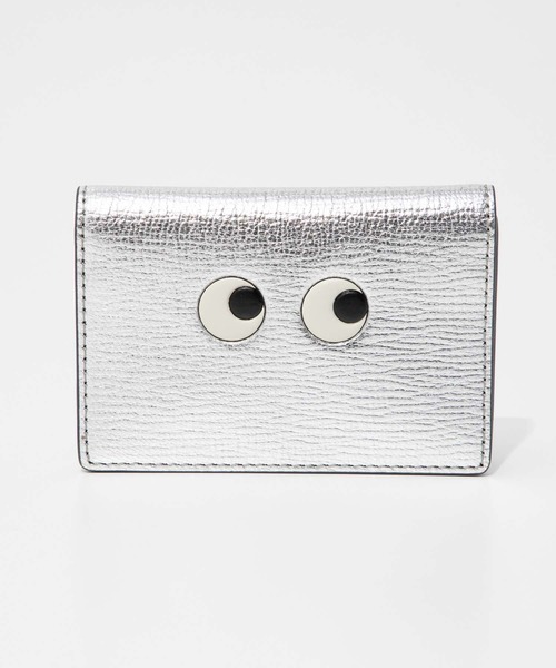 ANYA HINDMARCH(アニヤハインドマーチ)の「ANYA HINDMARCH Business Card Case Eyes in Metallic Capra アニヤハインドマーチ ピーピング アイズ カードケース(カードケース・レディース・シルバー・FREE)」の2枚目の写真