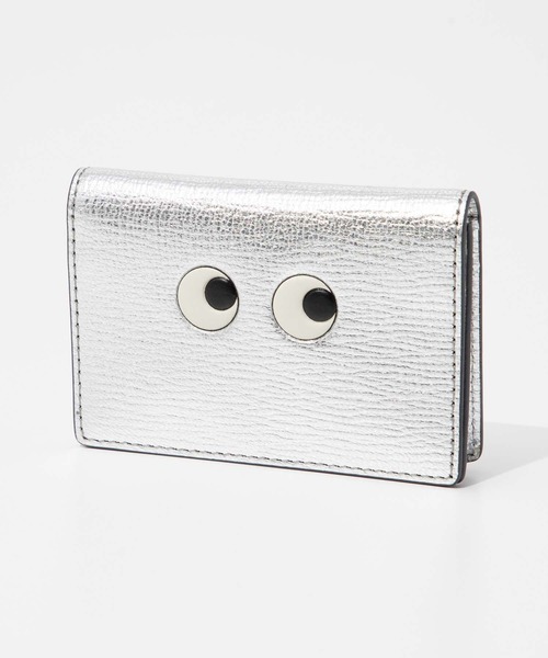 ANYA HINDMARCH(アニヤハインドマーチ)の「ANYA HINDMARCH Business Card Case Eyes in Metallic Capra アニヤハインドマーチ ピーピング アイズ カードケース(カードケース・レディース・シルバー・FREE)」の3枚目の写真
