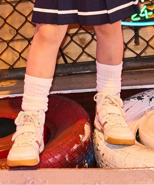 X-girl Stages（エックスガールステージス）の「ロゴルーズソックス（ソックス/靴下・キッズ・オフホワイト・19-21cm/17-19cm/13-15cm/15-17cm）」の7枚目の写真