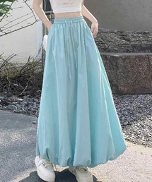 軽やかなボリュームが可愛い。マキシ丈バルーンが夏の雰囲気にぴったりなイージーケア立体スカート。