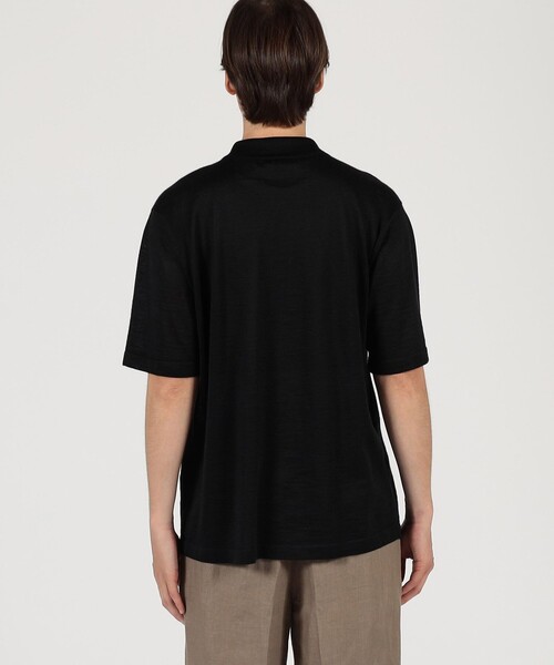 TOMORROWLAND （トゥモローランド）の「ラミー ハーフスリーブ ニットシャツ（ニット/セーター・メンズ・ダークグリーン/ベージュ/ブラック・M/S）」の7枚目の写真