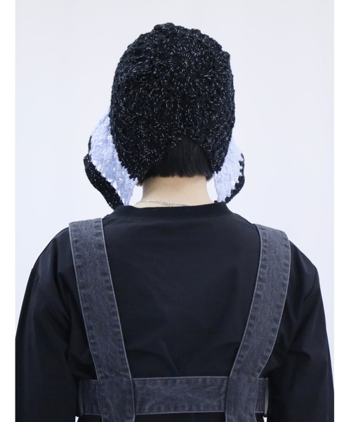 L.H.P（エルエイチピー）の「neuron/ニュウロン/フラワーフード帽（ハット・レディース・ブラック/ネイビー・F）」の4枚目の写真