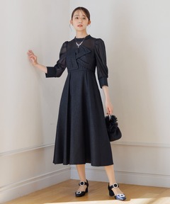 リボンジャガードドレス/結婚式/パーティー/お呼ばれ