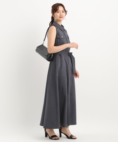 Andemiu(アンデミュウ)の「サファリシャツノースリーブワンピース577585(ワンピース・レディース・チャコールグレー/ブルー/ベージュ・FREE)」の8枚目の写真