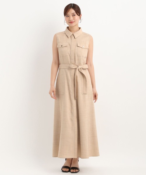 Andemiu(アンデミュウ)の「サファリシャツノースリーブワンピース577585(ワンピース・レディース・チャコールグレー/ブルー/ベージュ・FREE)」の15枚目の写真