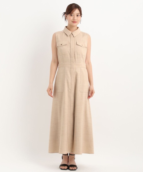 Andemiu(アンデミュウ)の「サファリシャツノースリーブワンピース577585(ワンピース・レディース・チャコールグレー/ブルー/ベージュ・FREE)」の18枚目の写真