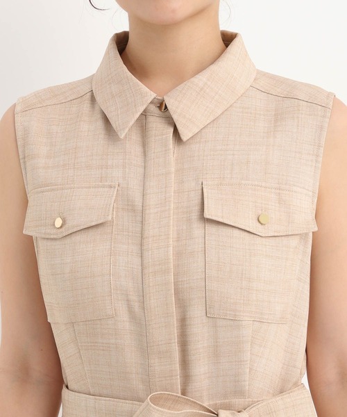 Andemiu(アンデミュウ)の「サファリシャツノースリーブワンピース577585(ワンピース・レディース・チャコールグレー/ブルー/ベージュ・FREE)」の20枚目の写真