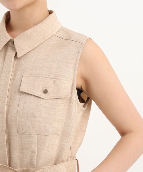 Andemiu(アンデミュウ)の「サファリシャツノースリーブワンピース577585(ワンピース・レディース・チャコールグレー/ブルー/ベージュ・FREE)」の22枚目の写真