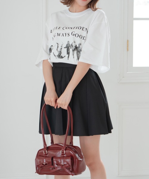 krahe(クレーエ)の「オーバーサイズプリントTシャツ(Tシャツ/カットソー・レディース・イエロー/ホワイト・FREE)」の4枚目の写真