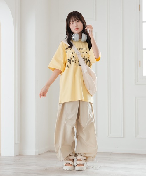 Tシャツ・カットソー HINDUSTRIE T-SHIRT G.18 (49479) セール】オーバーサイズプリントTシャツ(Tシャツ/カットソー