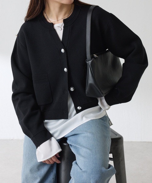 新品　 GALLARDAGALANTE　スウェットライクカーディガン COLLAGE GALLARDAGALANTE カーディガン スウェットライク