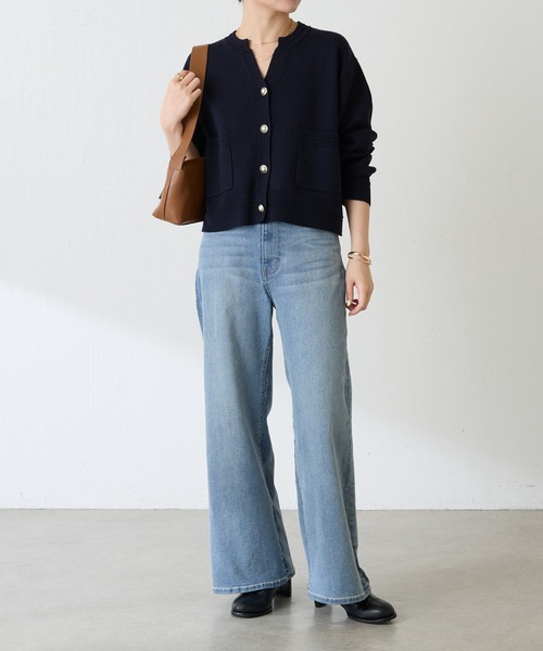 COLLAGE GALLARDAGALANTE（コラージュガリャルダガランテ）の「スウェットライクスキッパーカーディガン/WEB限定（カーディガン/ボレロ・レディース・チャコールグレー/ライトグレー/ネイビー/ブラック/ベージュ・FREE）」の10枚目の写真