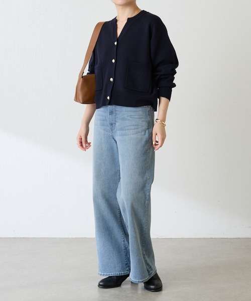 COLLAGE GALLARDAGALANTE（コラージュガリャルダガランテ）の「スウェットライクスキッパーカーディガン/WEB限定（カーディガン/ボレロ・レディース・チャコールグレー/ライトグレー/ネイビー/ブラック/ベージュ・FREE）」の13枚目の写真