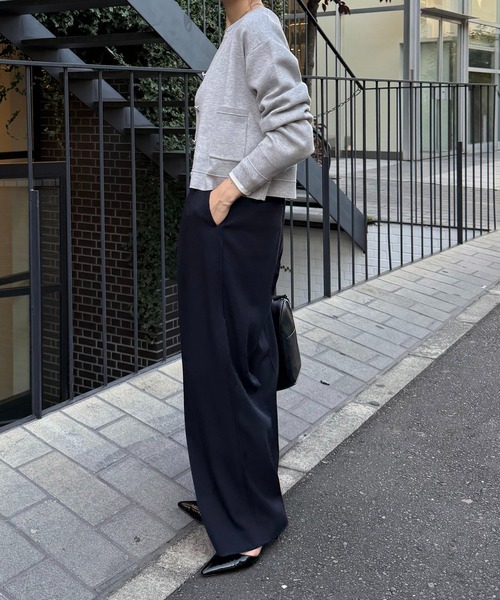 COLLAGE GALLARDAGALANTE（コラージュガリャルダガランテ）の「スウェットライクスキッパーカーディガン/WEB限定（カーディガン/ボレロ・レディース・チャコールグレー/ライトグレー/ネイビー/ブラック/ベージュ・FREE）」の14枚目の写真